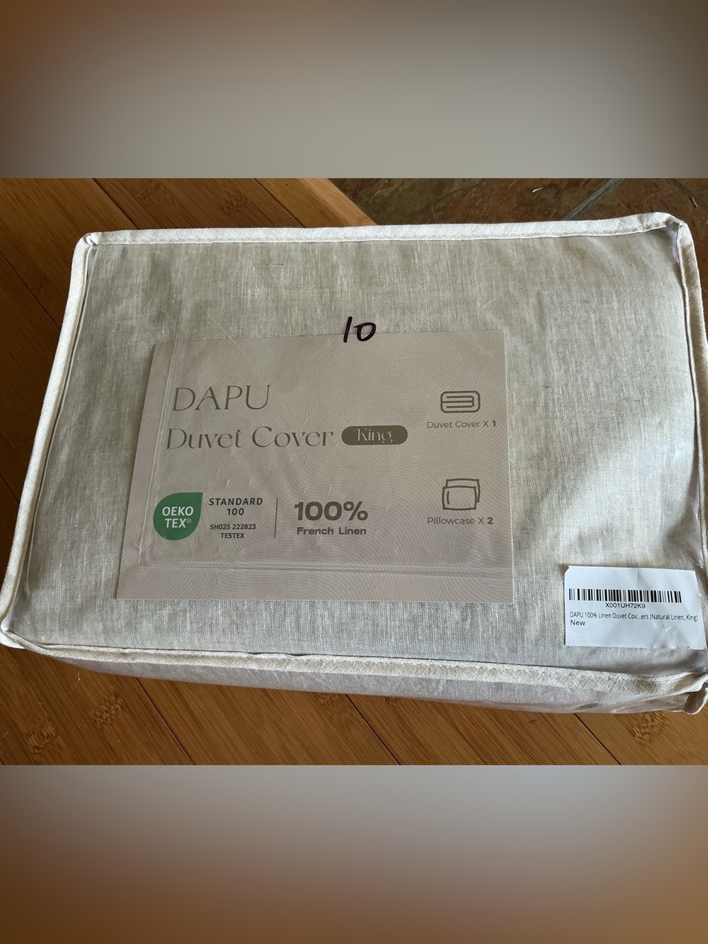 KING DUVET COVER 100% FRENCH LINEN + 2 PILLOW SHAMS
Color: NATURAL LINEN